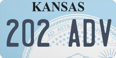 KS license plate 202ADV