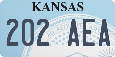 KS license plate 202AEA