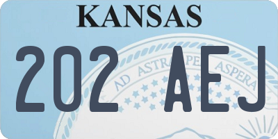 KS license plate 202AEJ