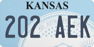 KS license plate 202AEK
