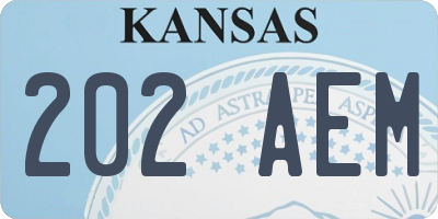 KS license plate 202AEM