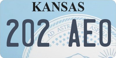 KS license plate 202AEO