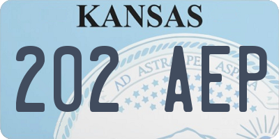 KS license plate 202AEP