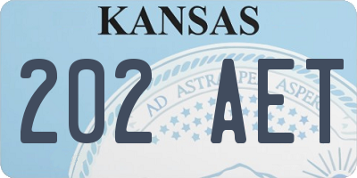 KS license plate 202AET