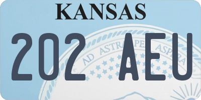KS license plate 202AEU