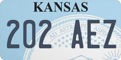 KS license plate 202AEZ