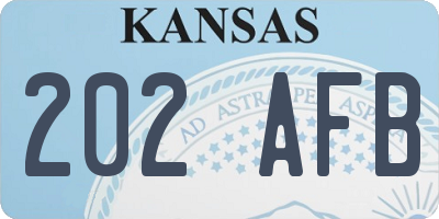 KS license plate 202AFB