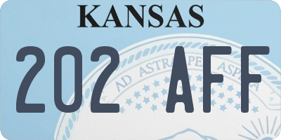 KS license plate 202AFF