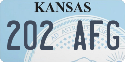 KS license plate 202AFG