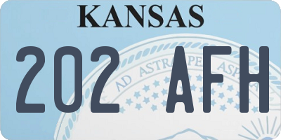 KS license plate 202AFH