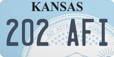 KS license plate 202AFI
