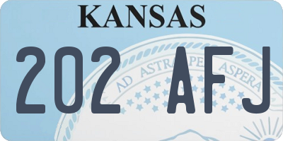 KS license plate 202AFJ