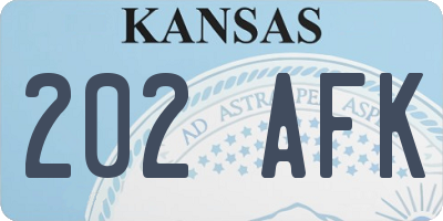 KS license plate 202AFK