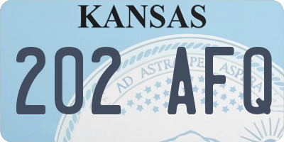 KS license plate 202AFQ