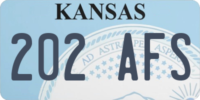 KS license plate 202AFS