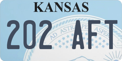 KS license plate 202AFT