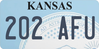 KS license plate 202AFU