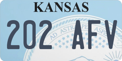 KS license plate 202AFV