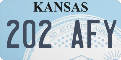 KS license plate 202AFY