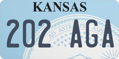KS license plate 202AGA