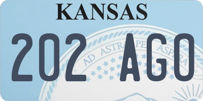 KS license plate 202AGO