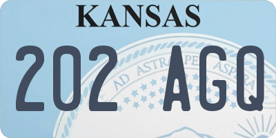 KS license plate 202AGQ