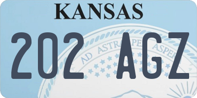 KS license plate 202AGZ