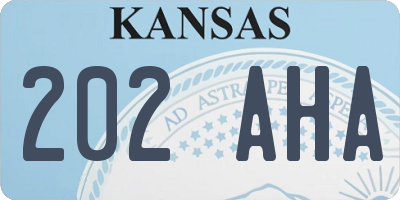 KS license plate 202AHA