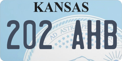 KS license plate 202AHB