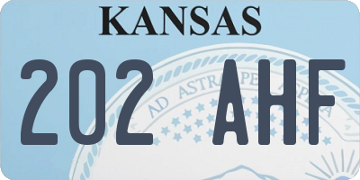 KS license plate 202AHF