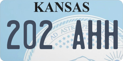 KS license plate 202AHH