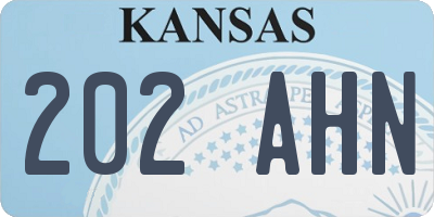 KS license plate 202AHN