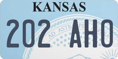 KS license plate 202AHO