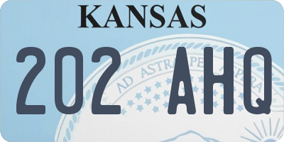 KS license plate 202AHQ