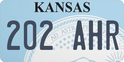 KS license plate 202AHR