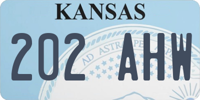 KS license plate 202AHW