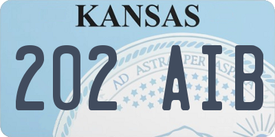 KS license plate 202AIB