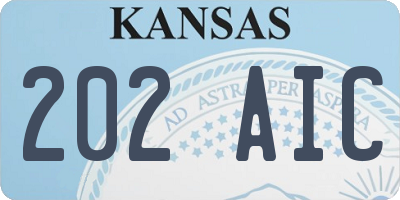 KS license plate 202AIC