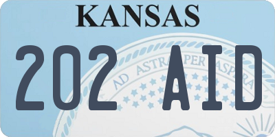 KS license plate 202AID