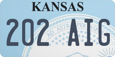KS license plate 202AIG
