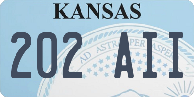 KS license plate 202AII