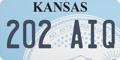 KS license plate 202AIQ