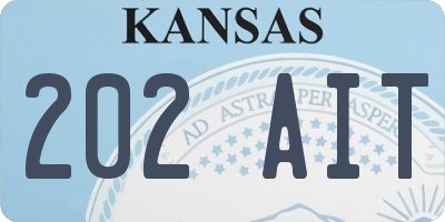 KS license plate 202AIT