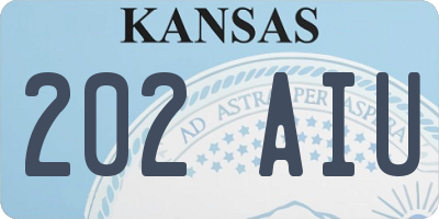 KS license plate 202AIU