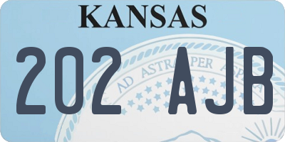 KS license plate 202AJB