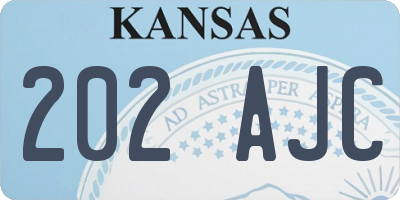 KS license plate 202AJC