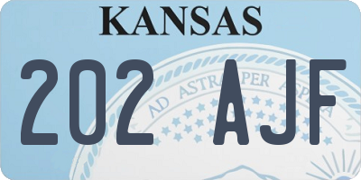 KS license plate 202AJF