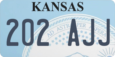 KS license plate 202AJJ