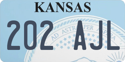 KS license plate 202AJL