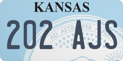 KS license plate 202AJS